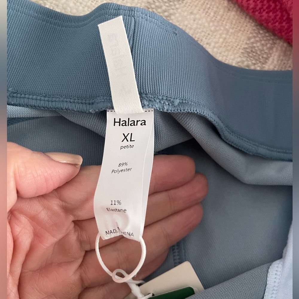 Halara Flex Micro Waffle Pull On High Waisted Wide Leg Pants Light Blue XL NWT - Picture 8 of 10